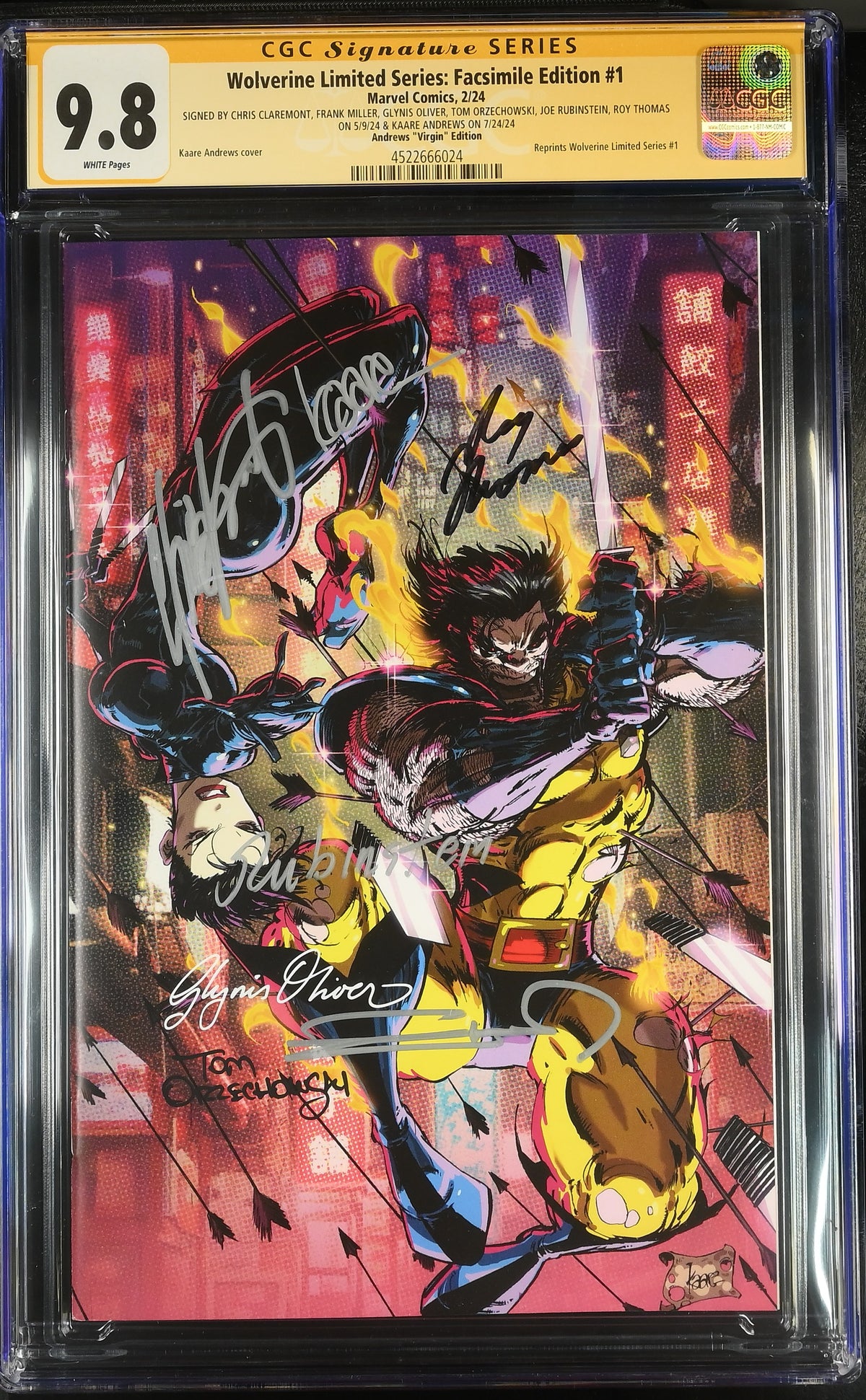 Wolverine #1 Facsimile — Signed by 7 Creators incl. Claremont & Miller, CGC 9.8
